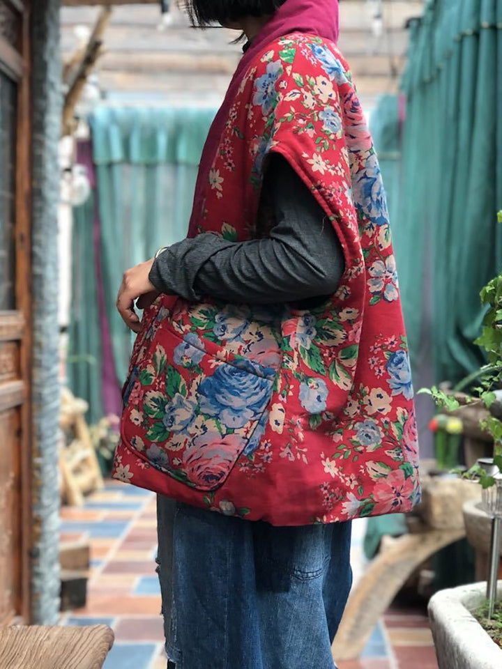 Etnik Patchwork Keten Yelek
