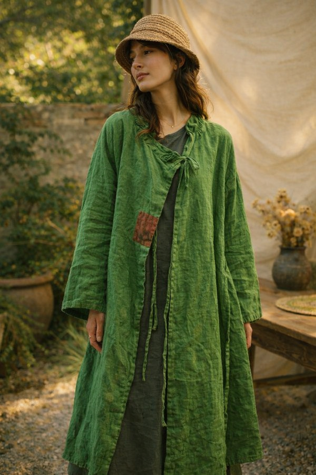 Rustik Keten Tunik – %100 Doğal, Bohem ve Zamansız Stil