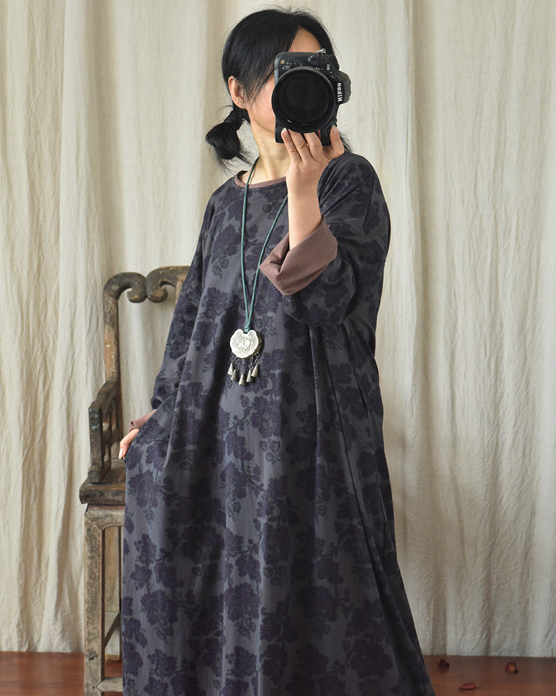 Vintage Blossom Midi Elbise