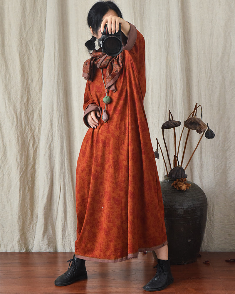 Vintage Blossom Midi Elbise