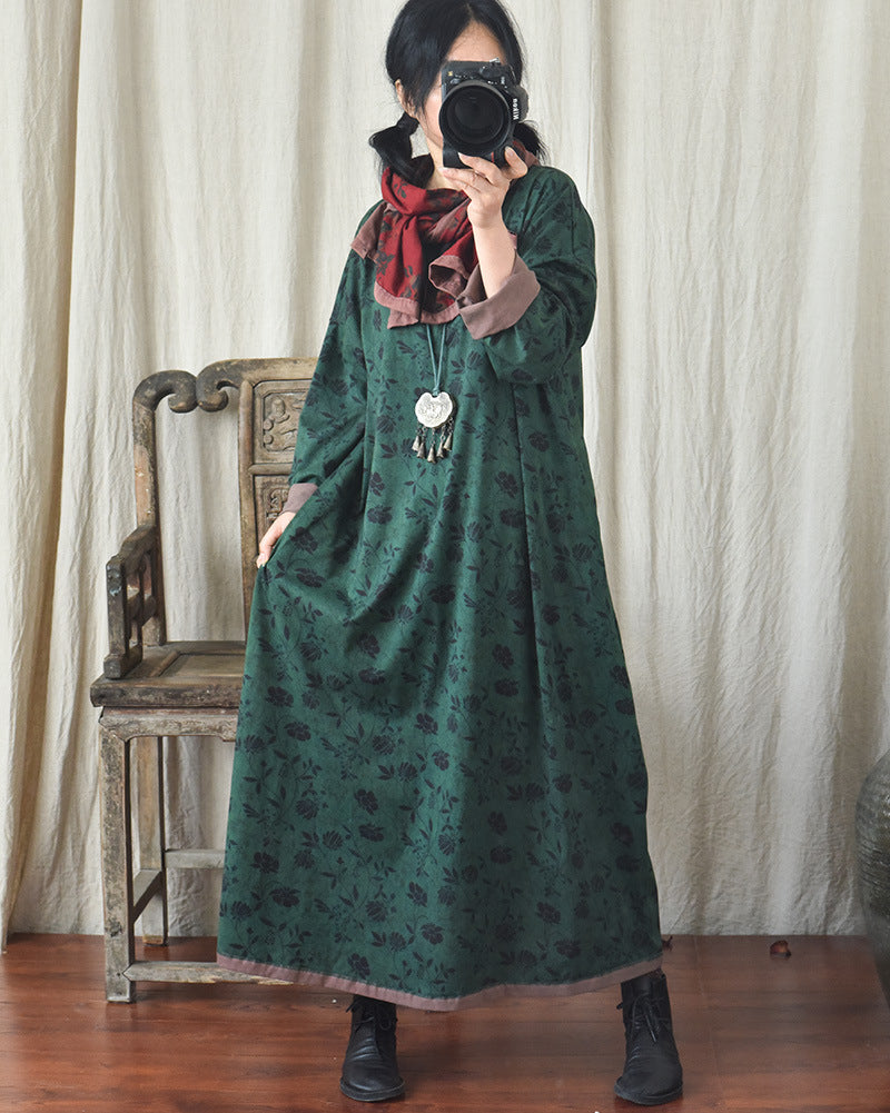 Vintage Blossom Midi Elbise