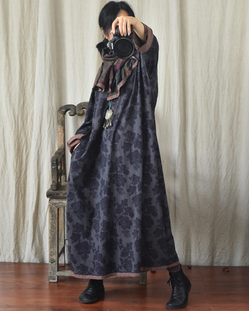 Vintage Blossom Midi Elbise