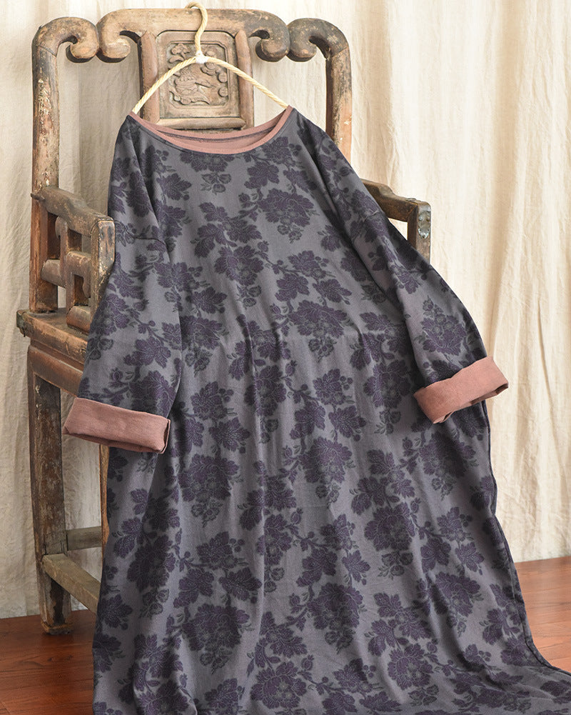 Vintage Blossom Midi Elbise