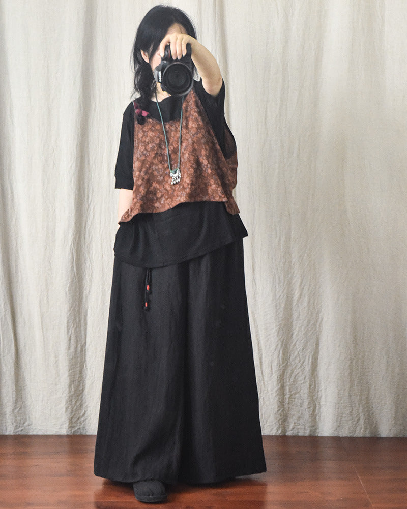 Vintage Bloom Askılı Crop Bluz
