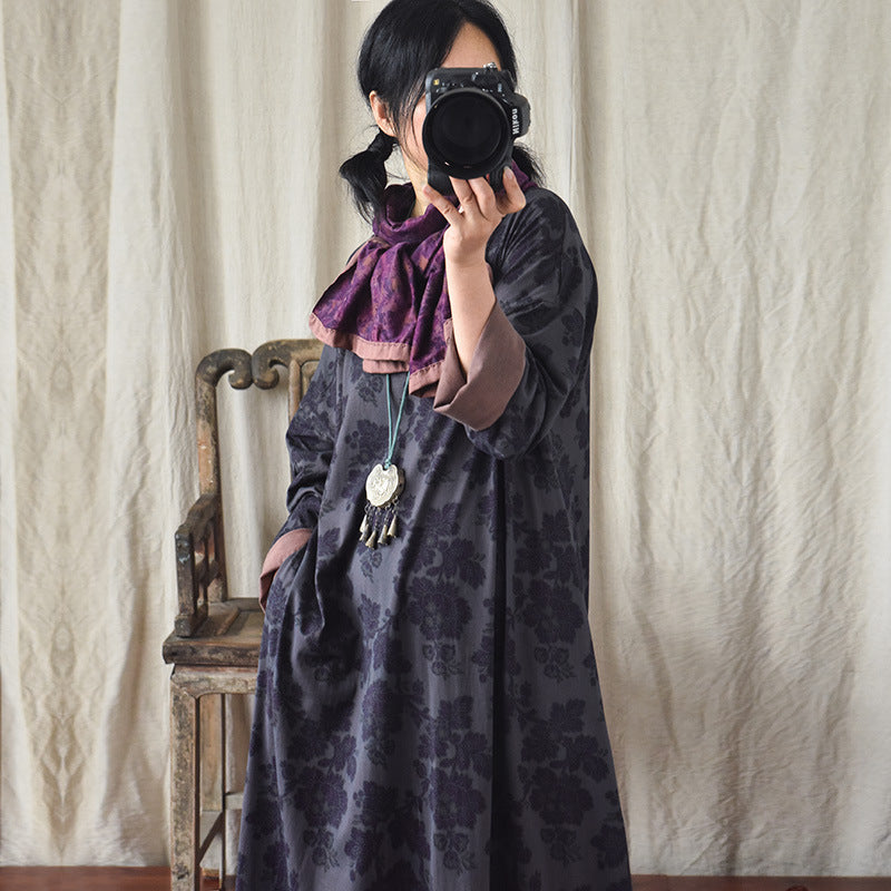 Vintage Blossom Midi Elbise