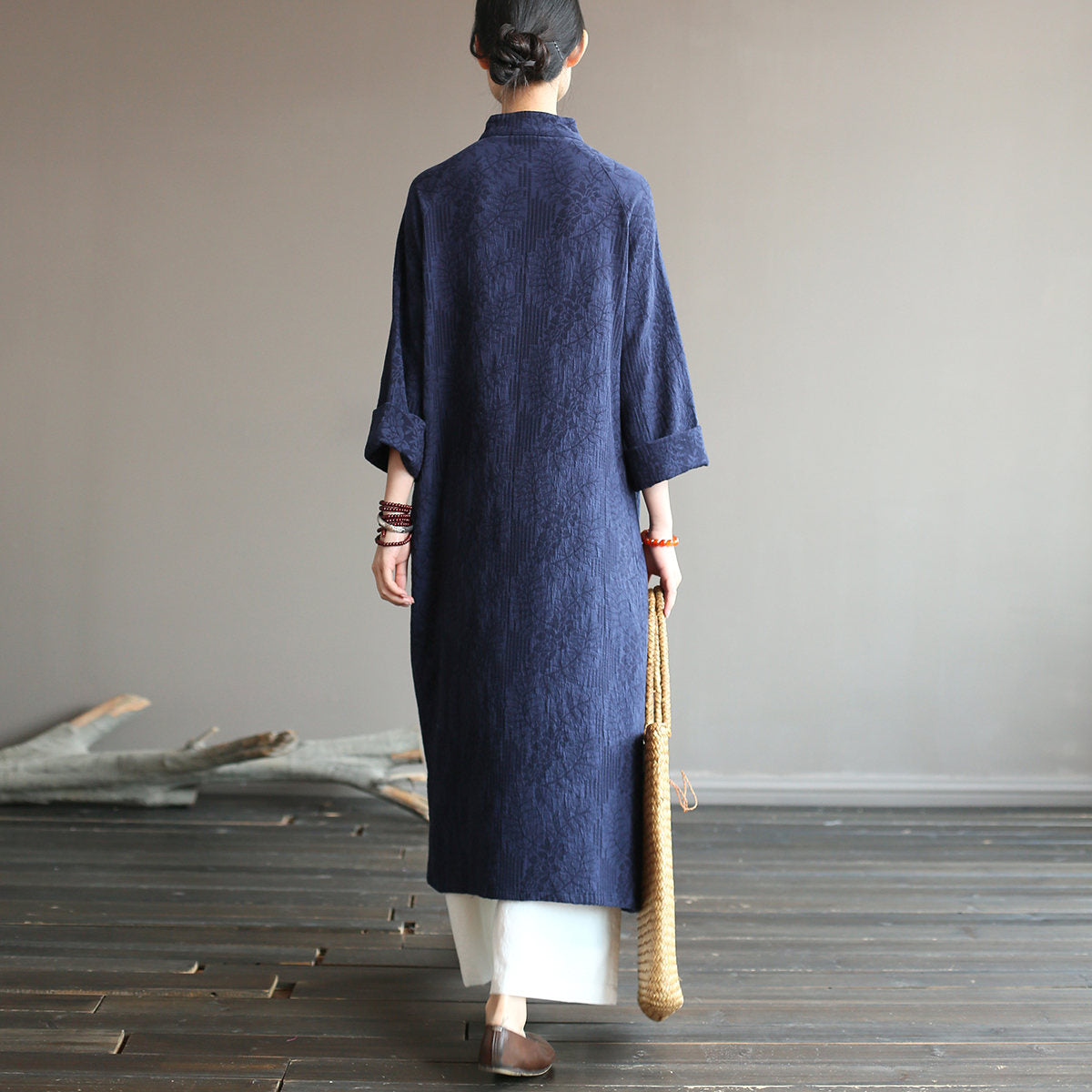 Vintage Jakarlı Midi Robe