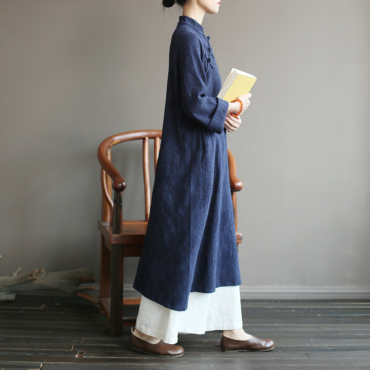 Vintage Jakarlı Midi Robe