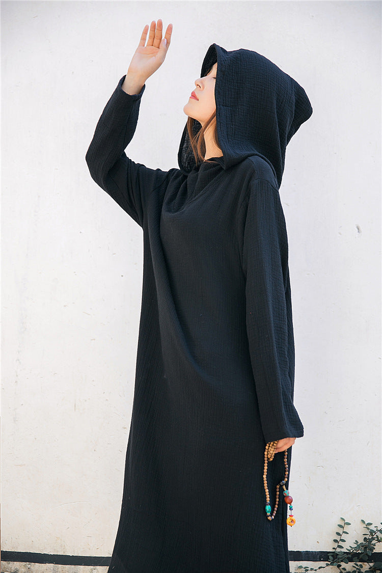 Nature Hood Keten Elbise