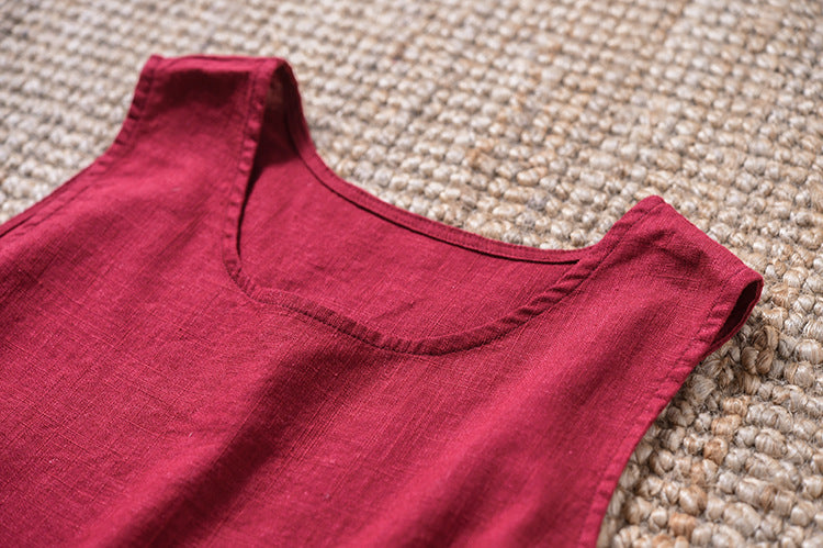 Vintage Breeze Keten Kolsuz Bluz