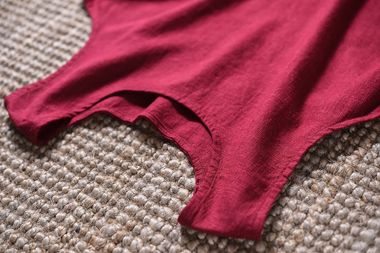Vintage Breeze Keten Kolsuz Bluz