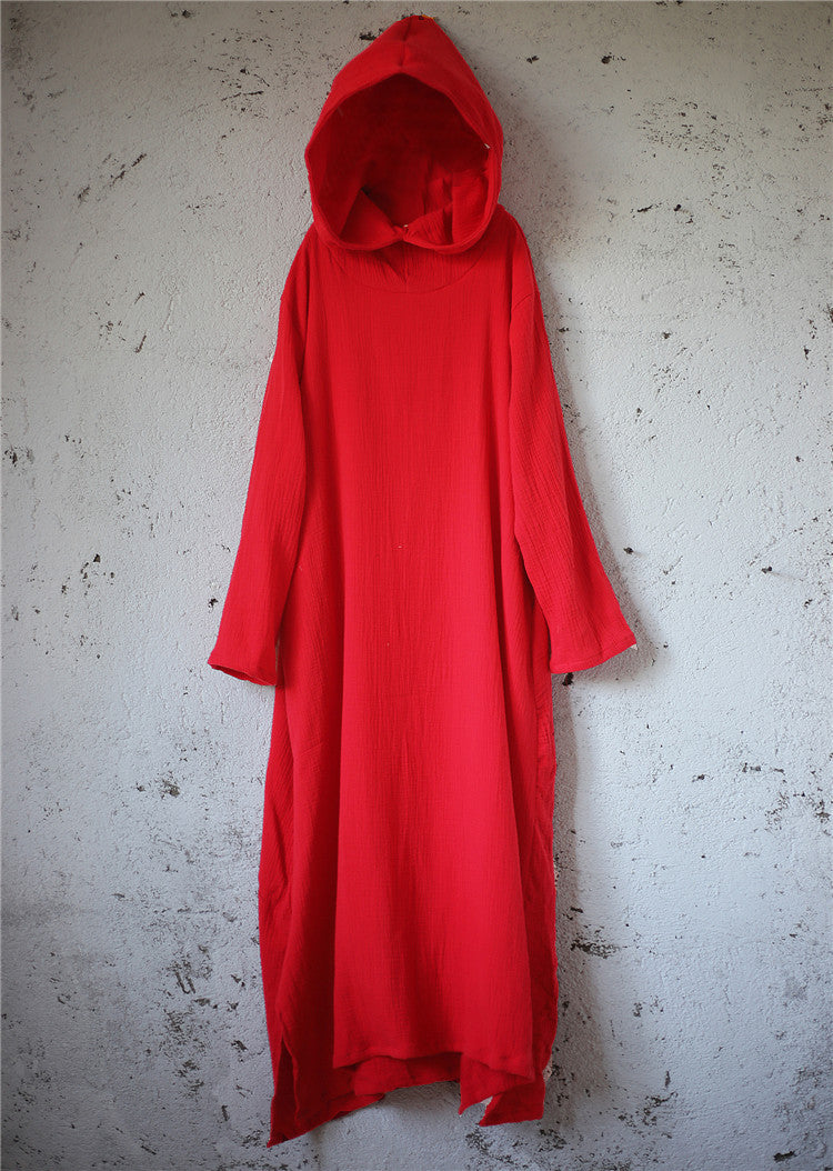 Nature Hood Keten Elbise