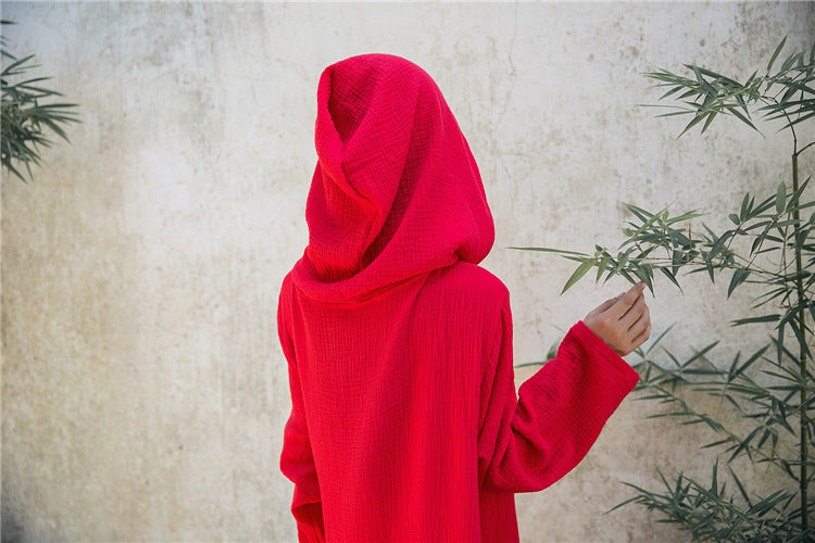 Nature Hood Keten Elbise