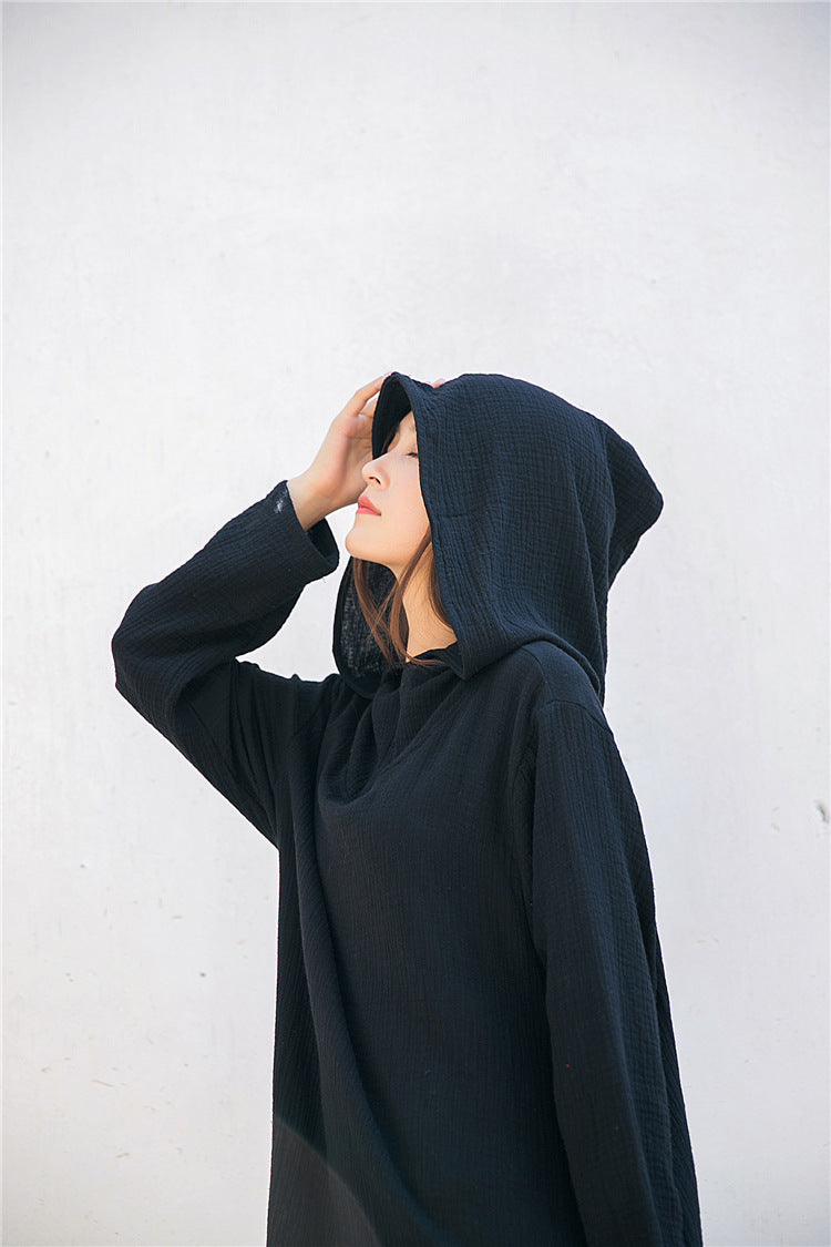 Nature Hood Keten Elbise