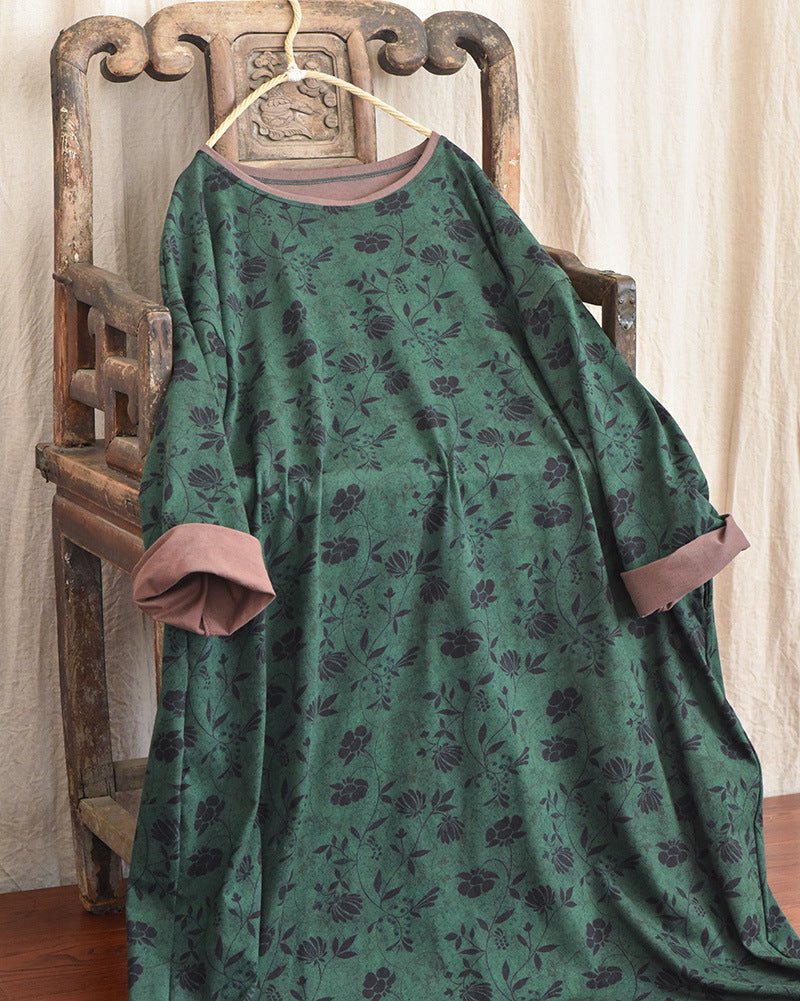 Vintage Blossom Midi Elbise