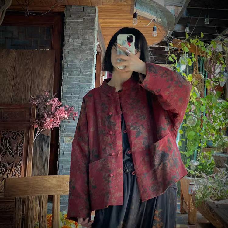 Vintage Bloom Keten Ceket