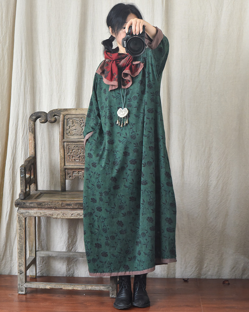Vintage Blossom Midi Elbise