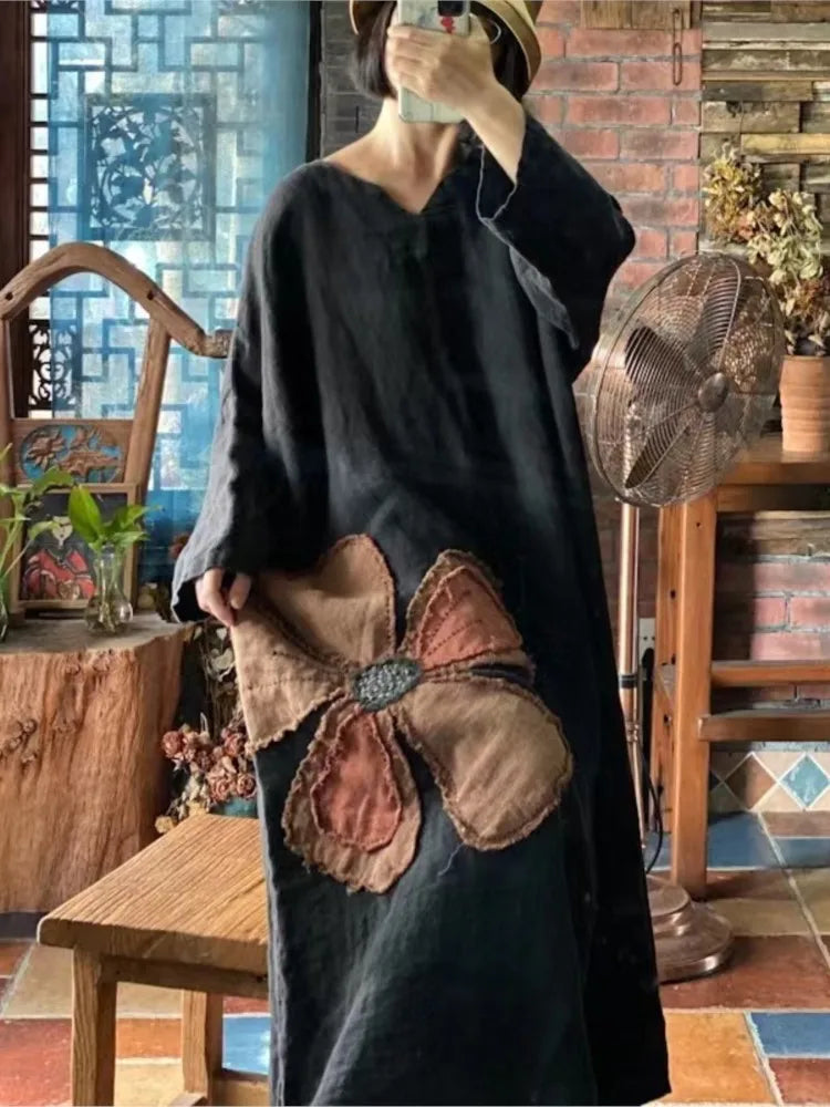 Vintage Patchwork Tunik Elbise