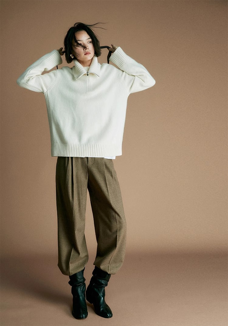 Cozy Zip Wool Triko