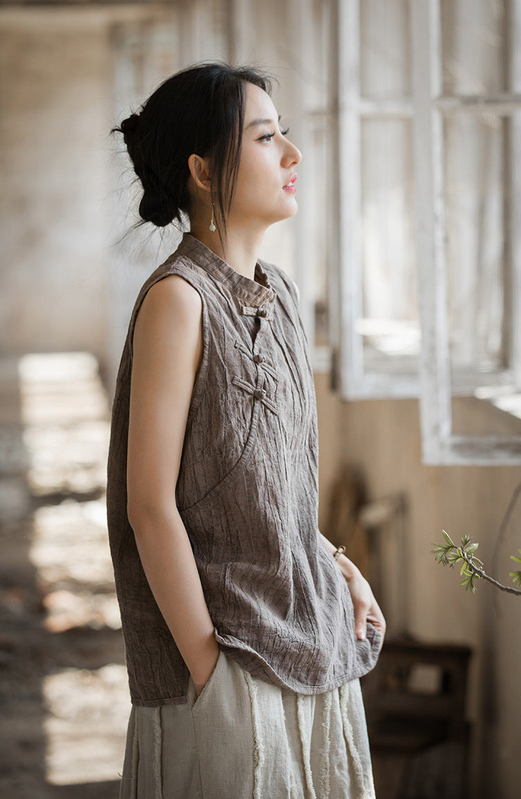 Vintage Cross Keten Bluz
