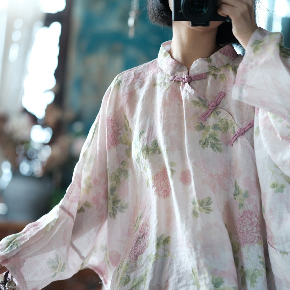 Vintage Floral Wind Cross Bluz