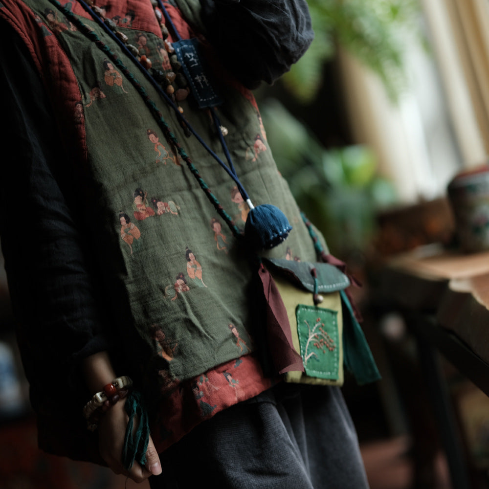 Vintage Tiny Figure Keten Yelek