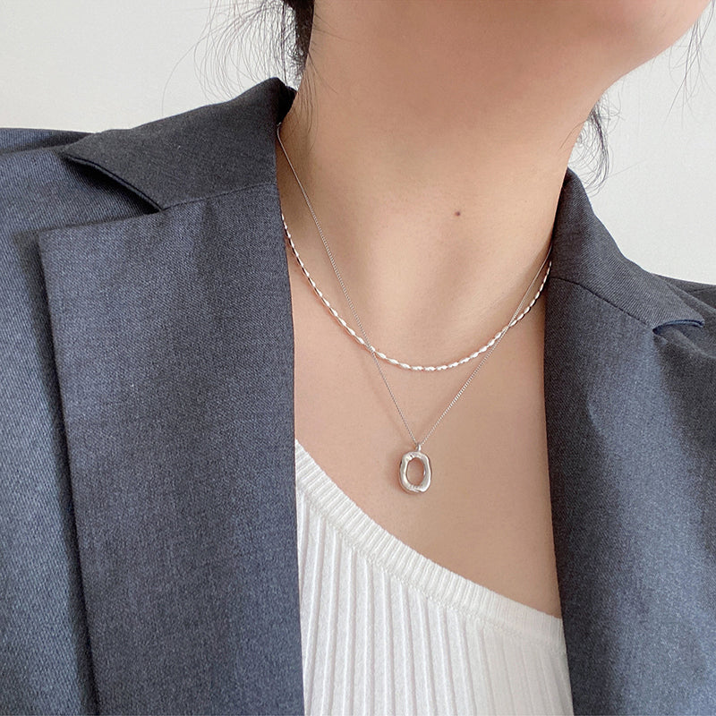 Geometrik Boncuk Detaylı Choker 925 Ayar Gümüş