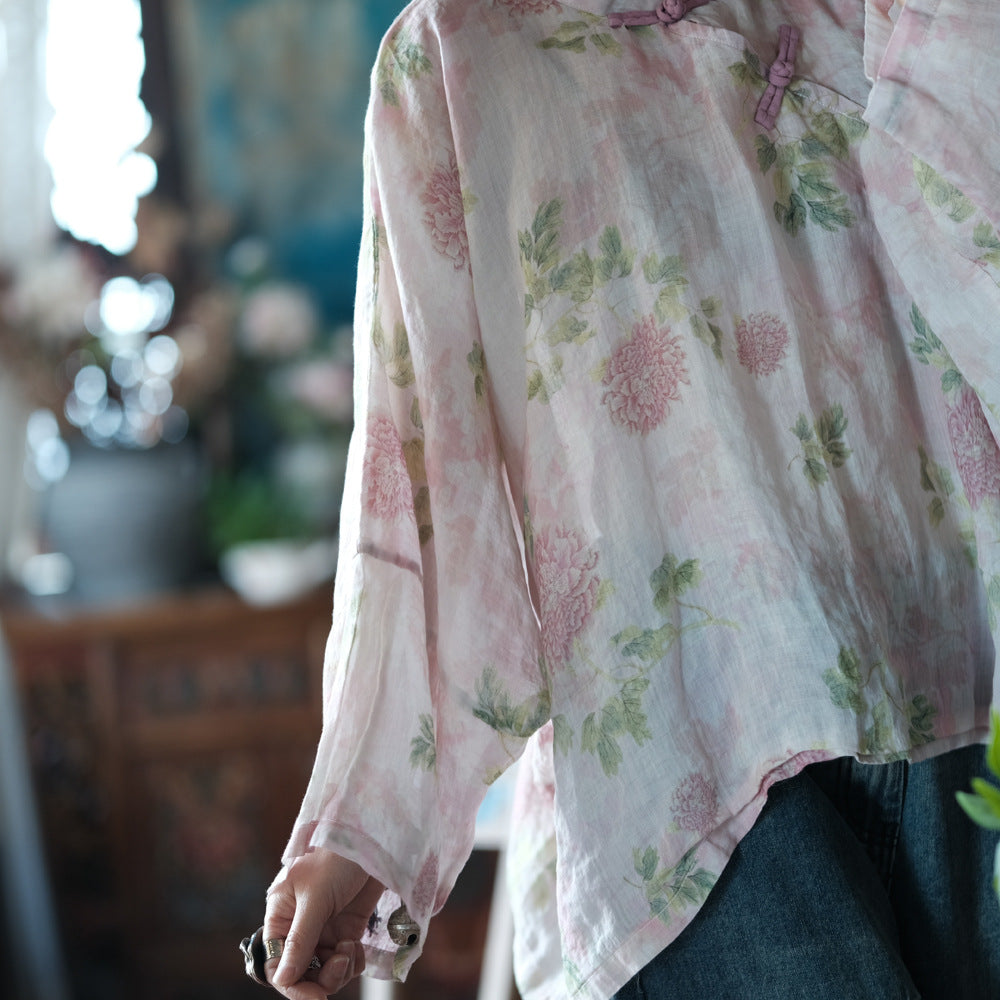 Vintage Floral Wind Cross Bluz