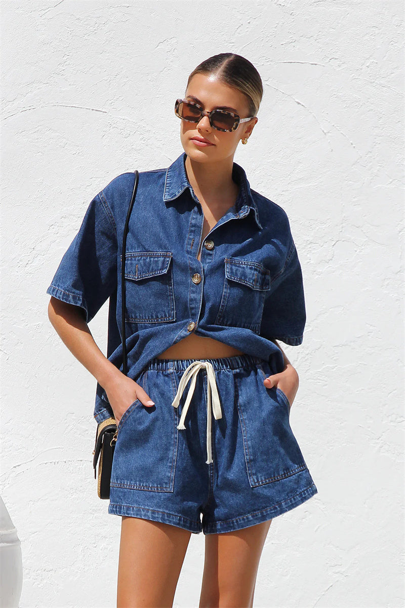 Urban Denim Şort Set