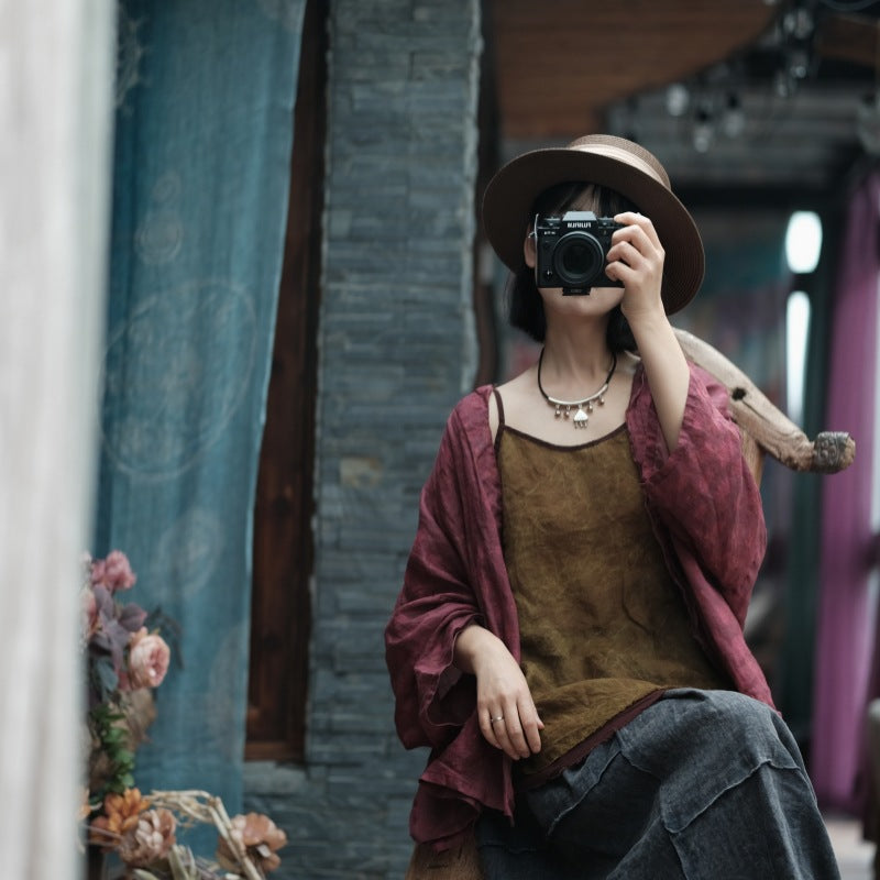 Vintage Bloom Askılı Bluz