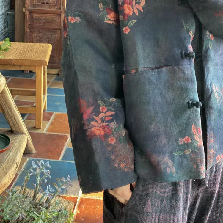 Vintage Bloom Keten Ceket