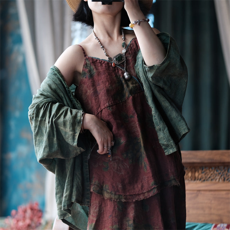 Vintage Breeze Keten Bluz
