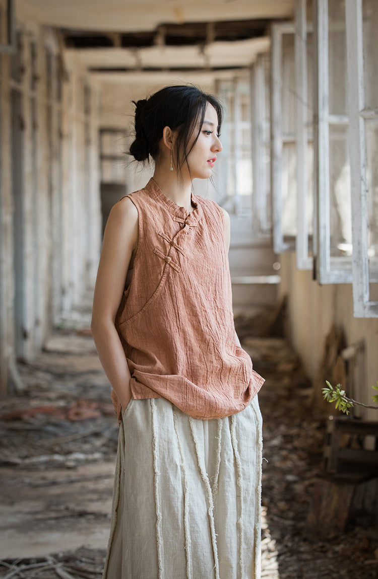 Vintage Cross Keten Bluz