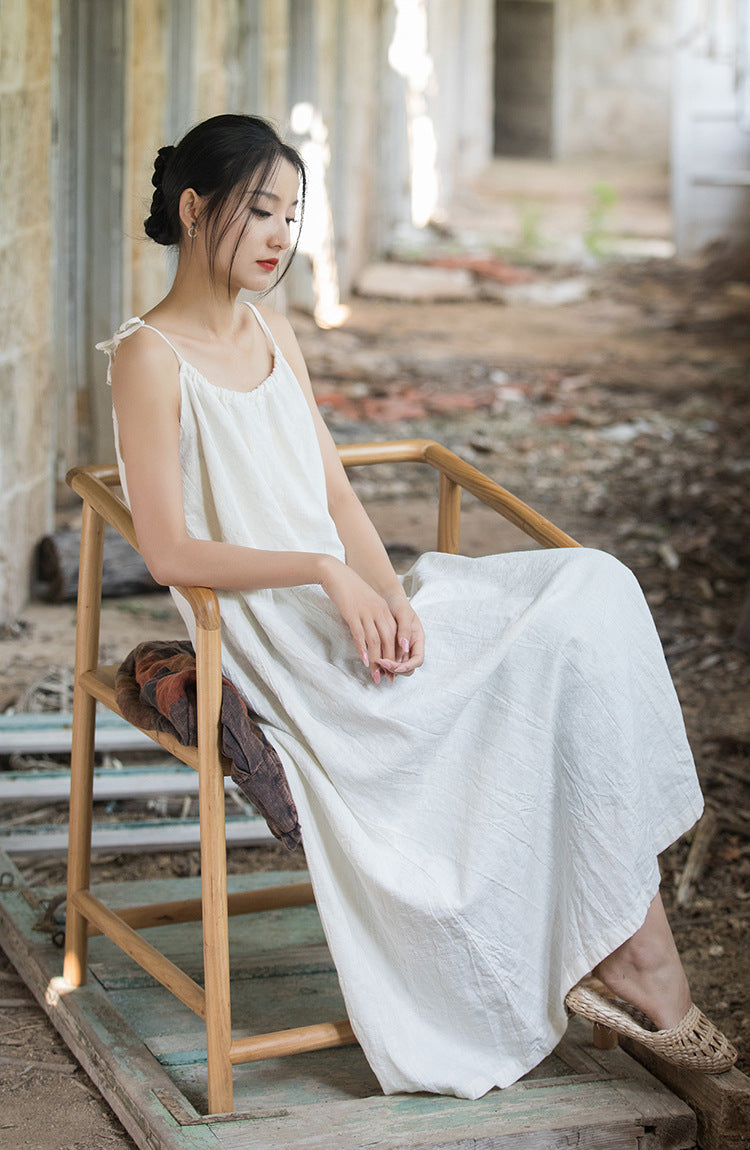 Boho Breeze Rami Keten Elbise