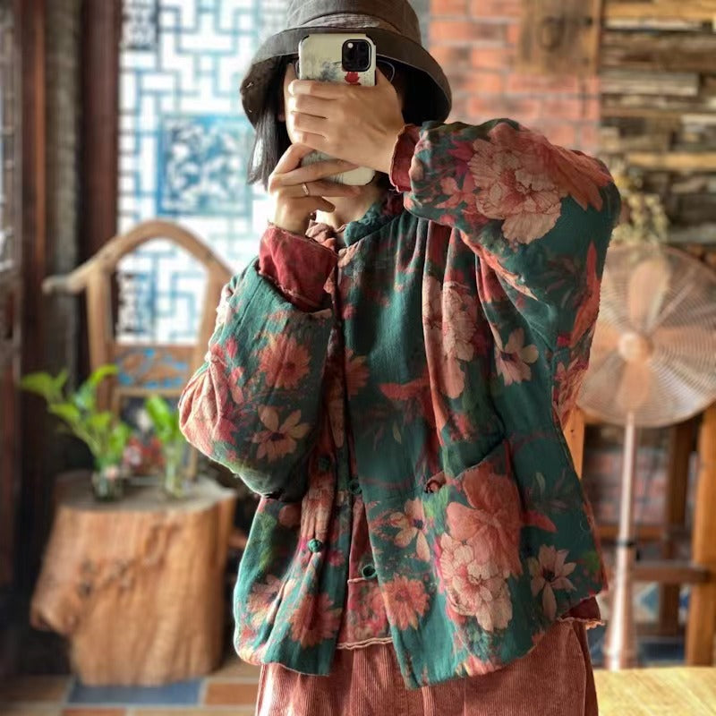 Vintage Bloom Keten Ceket