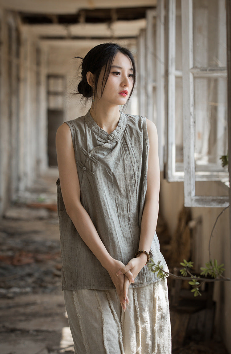 Vintage Cross Keten Bluz