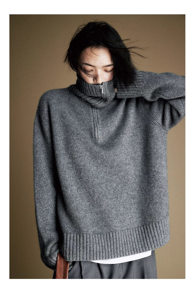 Cozy Zip Wool Triko