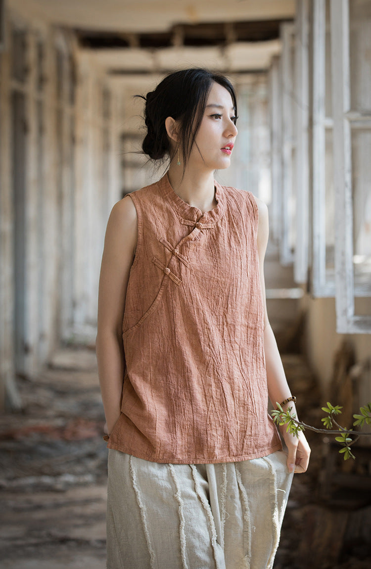 Vintage Cross Keten Bluz