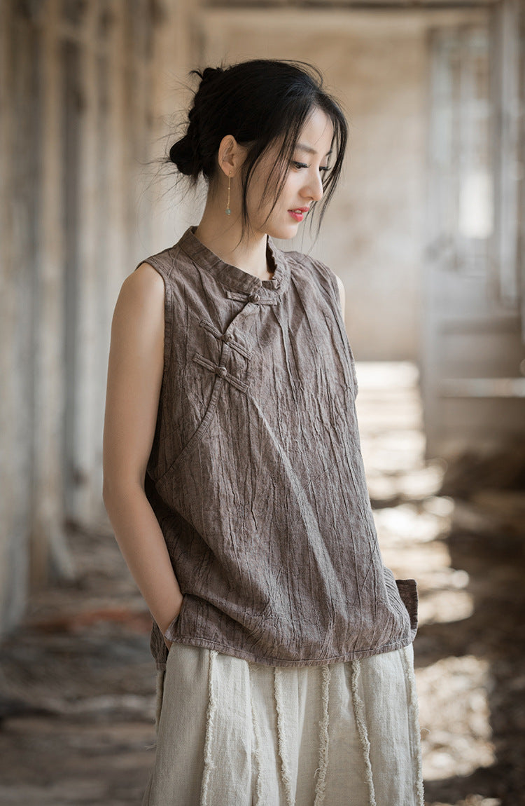 Vintage Cross Keten Bluz