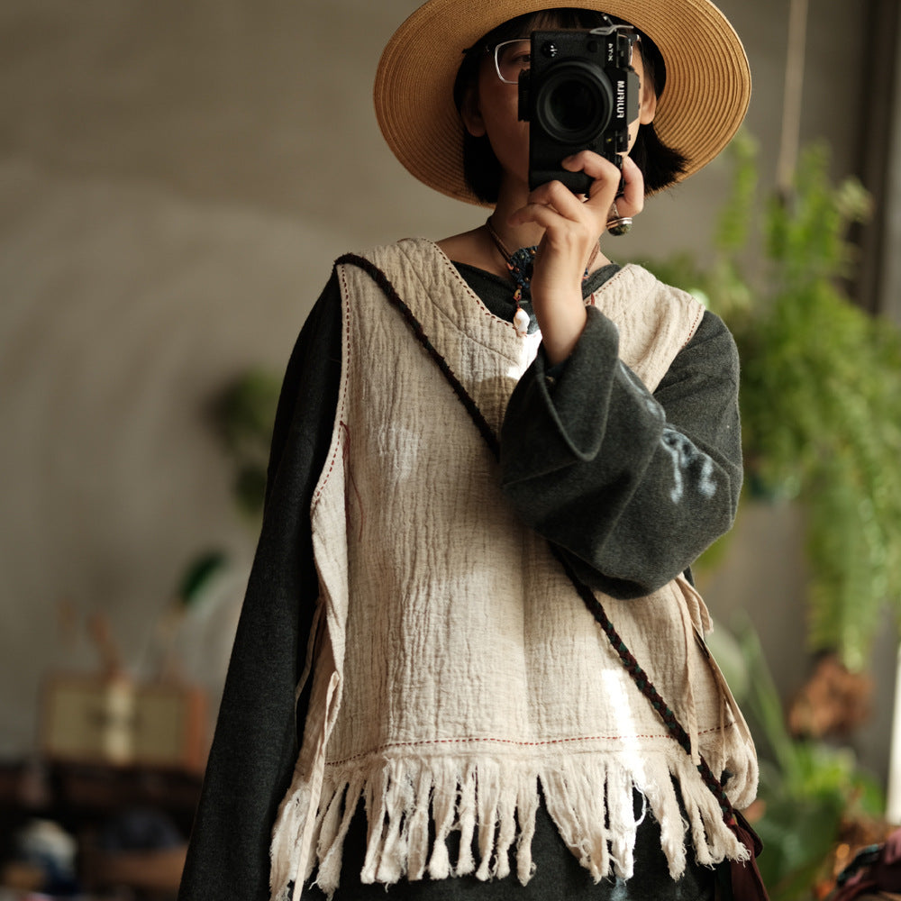 Boho Breeze Keten Bluz