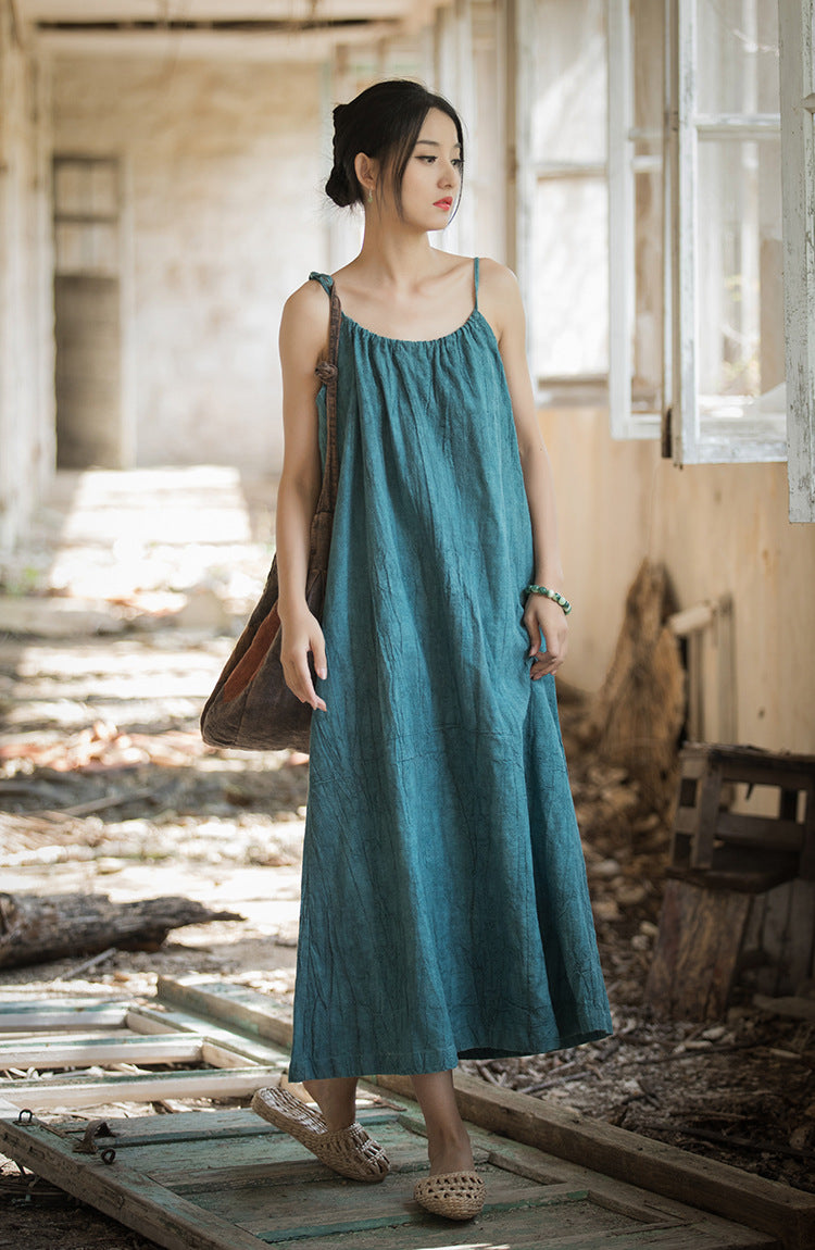 Boho Breeze Rami Keten Elbise