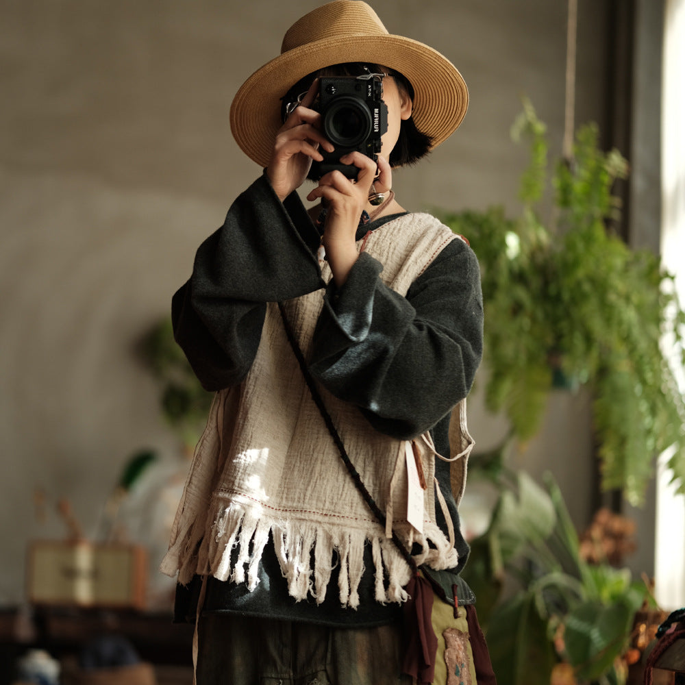 Boho Breeze Keten Bluz