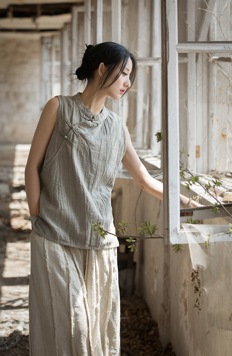 Vintage Cross Keten Bluz