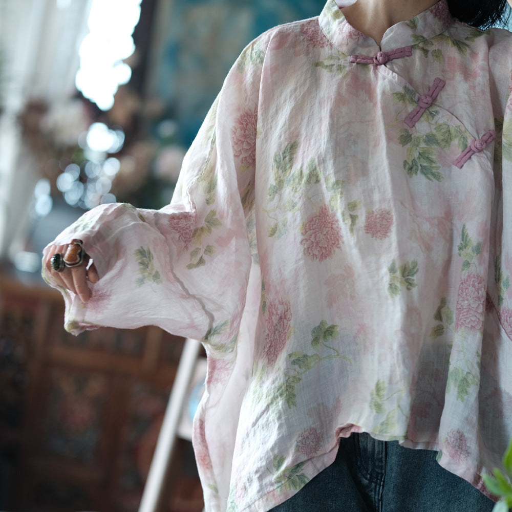 Vintage Floral Wind Cross Bluz