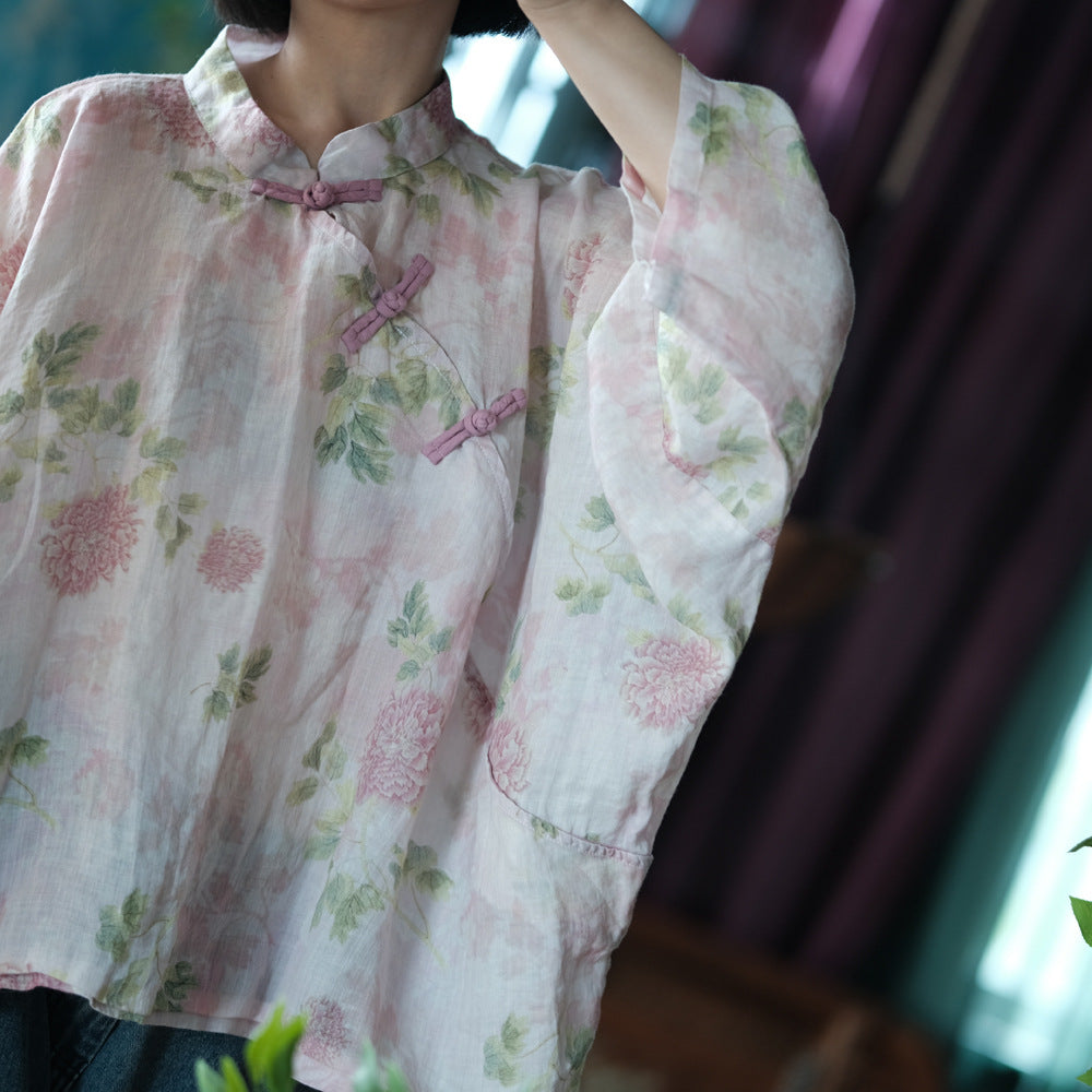 Vintage Floral Wind Cross Bluz