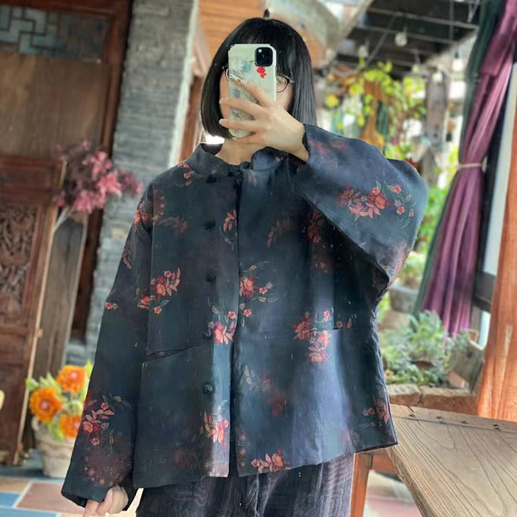 Vintage Bloom Keten Ceket