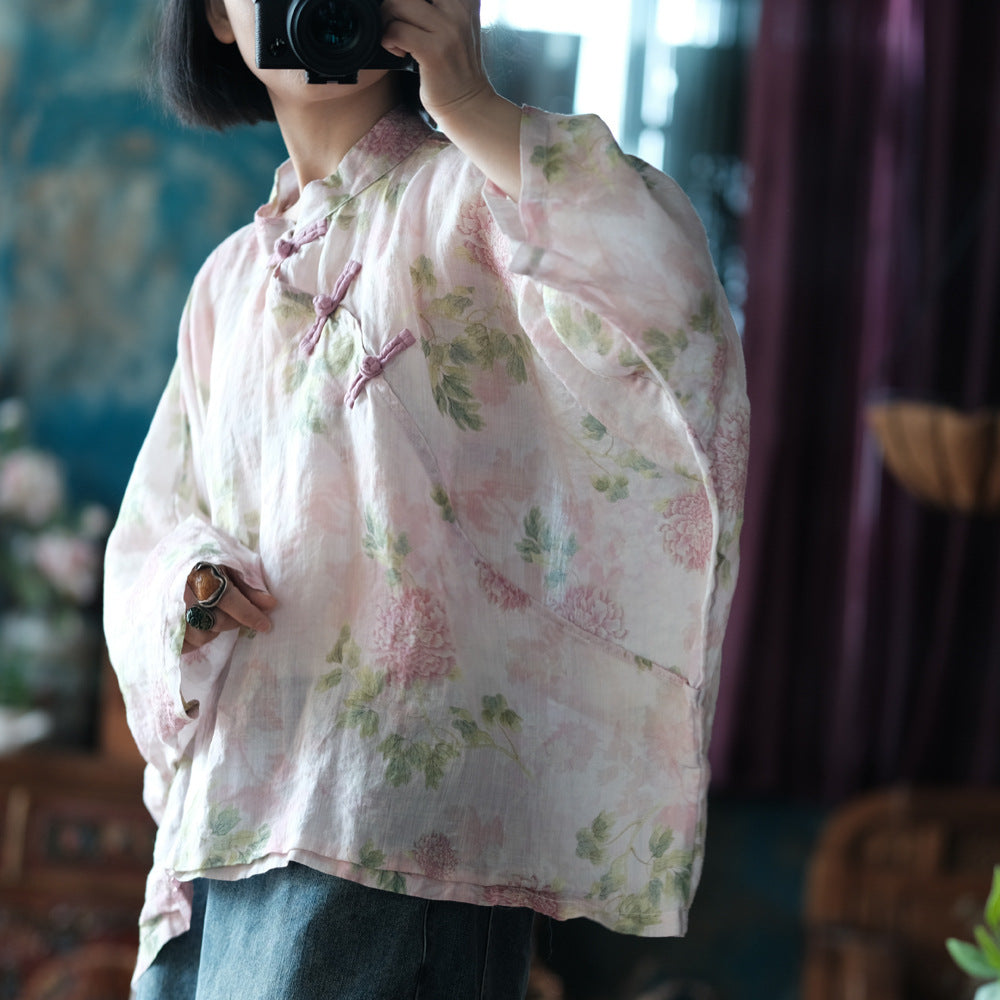 Vintage Floral Wind Cross Bluz