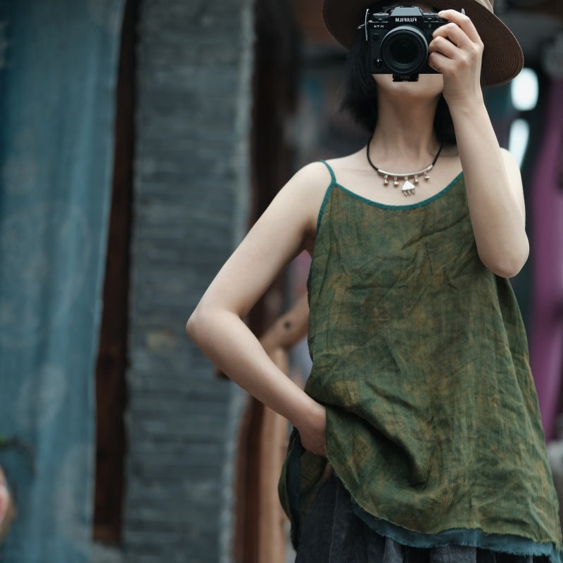 Vintage Bloom Askılı Bluz