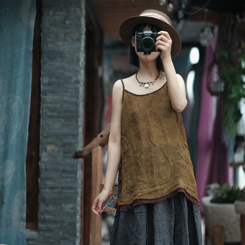 Vintage Bloom Askılı Bluz