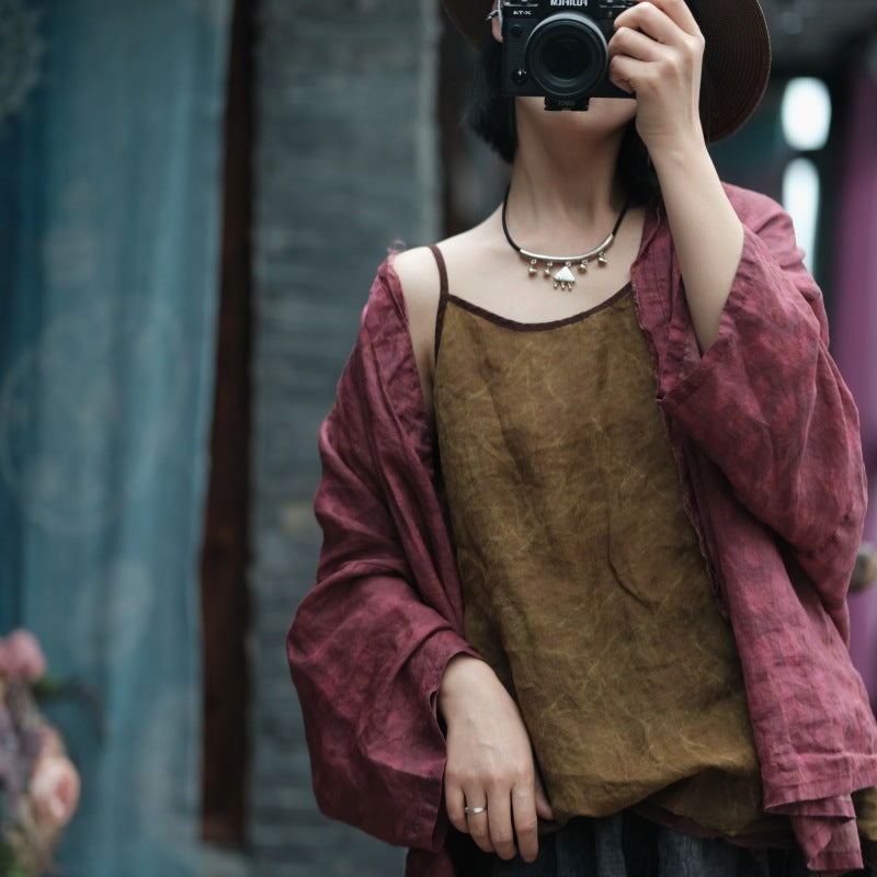 Vintage Bloom Askılı Bluz