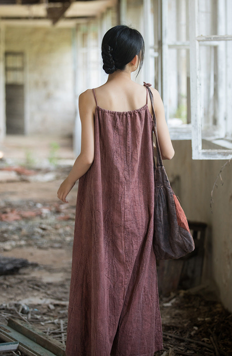 Boho Breeze Rami Keten Elbise
